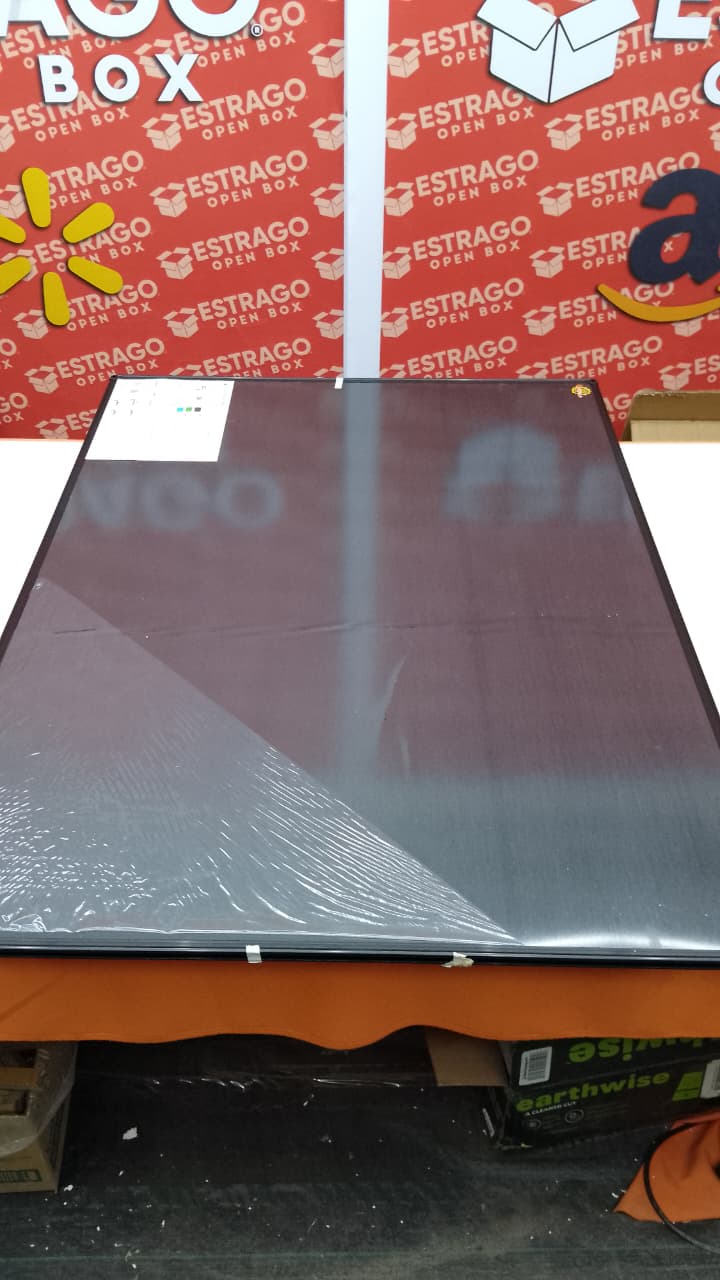 Pizarra magnética Lockways - Pizarra negra para anuncios de 48 x 36, 4 x 3, marco de aluminio negro para el hogar, la escuela y la oficina, bandeja para marcadores de aluminio negro, 8 imanes. - Image 2