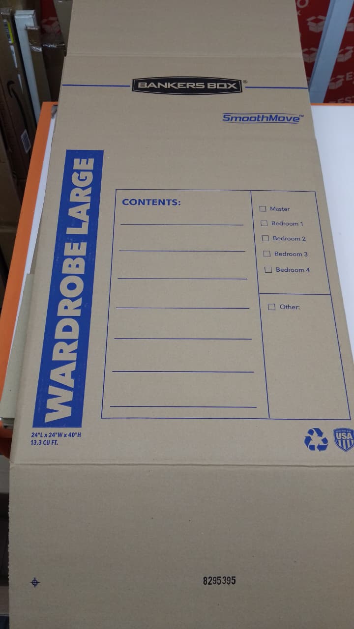 Cajas Bankers Box SmoothMove para guardarropa y mudanzas, 24” x 24” x 40”, paquete de 3. - Image 2